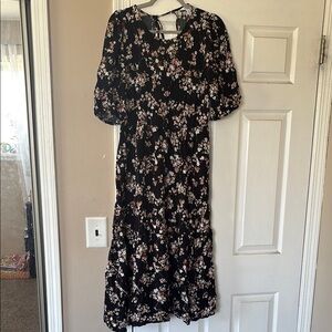 Floral Black Dress